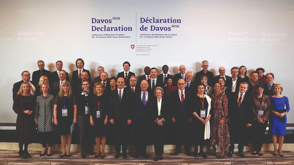 Official photo of the Ministers of Culture at the signing of the Davos Declaration